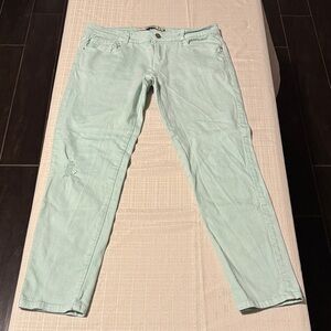 Zara Light Green Denim Pants SLIM